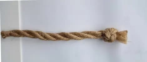Natural jute rope with a tied stopper knot at the end.