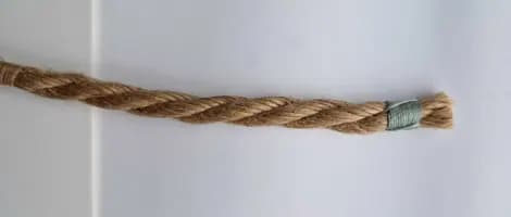Natural jute rope with a wrapped section at the end.