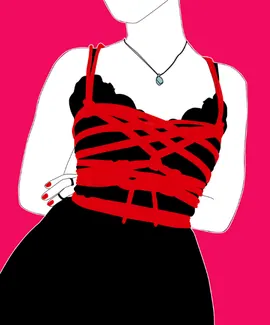 Illustration of a torso in a red box tie against a bright pink background.